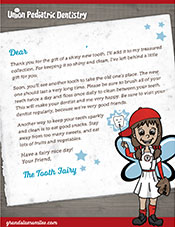 Toothfairy Letter - Pediatric Dentist in Union, Florence, Hebron, Burlington and Northern Kentucky